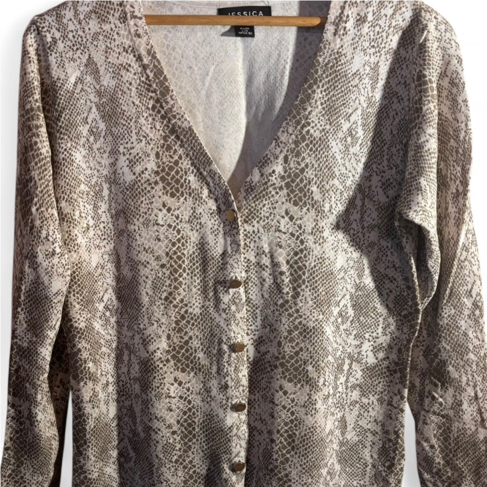 Jessica Howard Snakeskin Cardigan